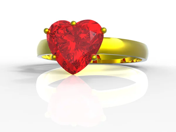 Heart shape diamond ring — Stock Photo, Image