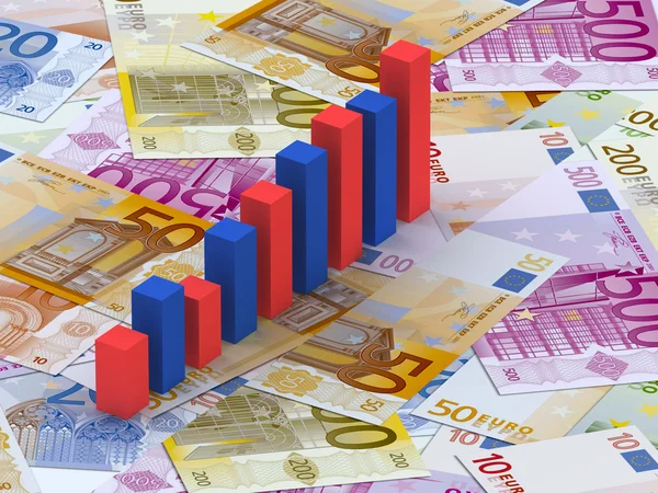 Graf pruhů na euro — Stock fotografie