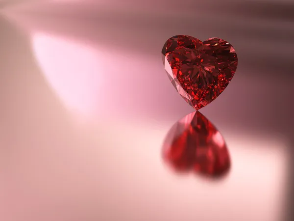 Corazón rojo forma diamante —  Fotos de Stock