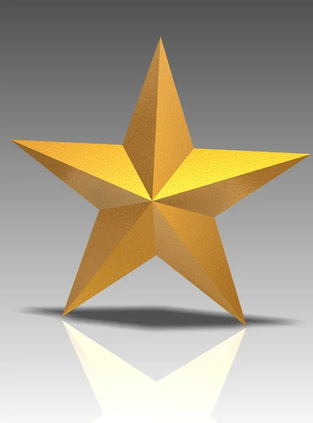 3D золота зірка — стокове фото