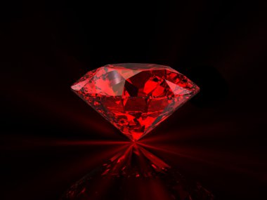 Red diamond on black background clipart