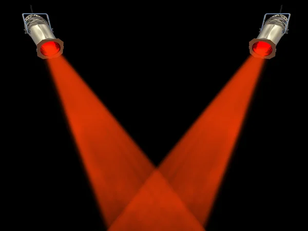 Dwa czerwone oświetlenie punktowe — Zdjęcie stockowe