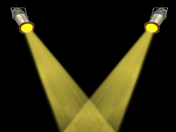 Dwa żółta plama światła — Zdjęcie stockowe