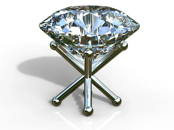 Diamante en soporte de plata —  Fotos de Stock
