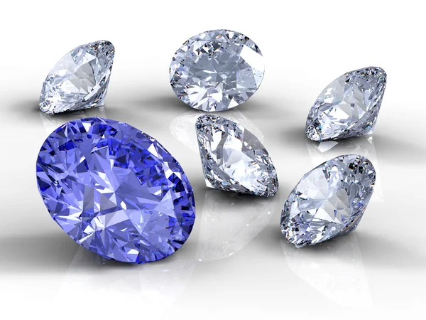 Seis diamantes — Fotografia de Stock