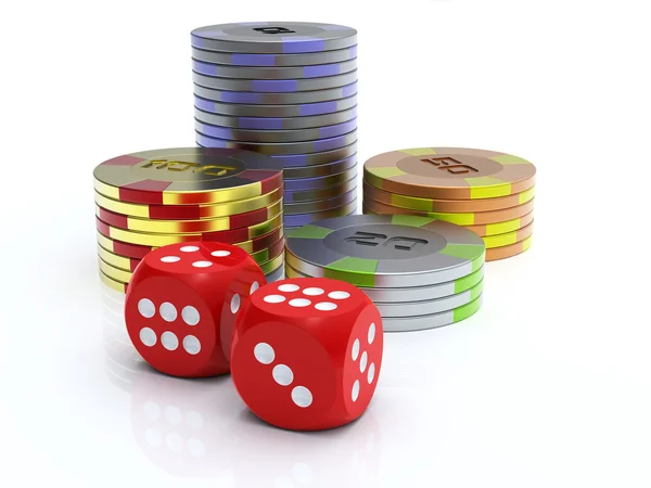 Chips and dice — Stock Photo, Image