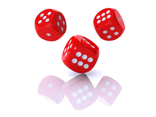 3D red dices — Stock Photo, Image