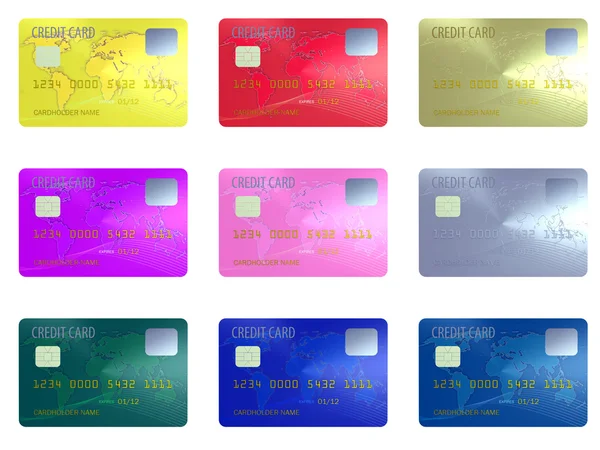 多彩的信用卡 — 图库照片