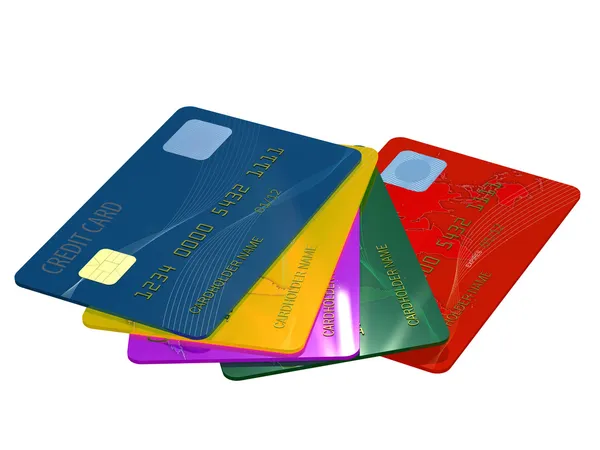 Haufen Kreditkarten — Stockfoto