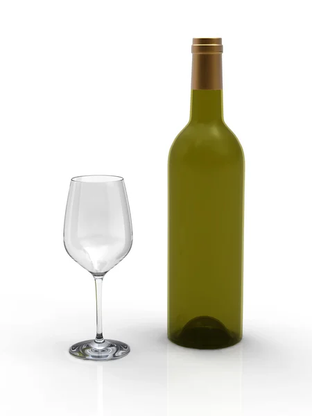 Butelka i szkło — Zdjęcie stockowe