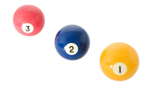Three billiard balls — Stock Photo, Image