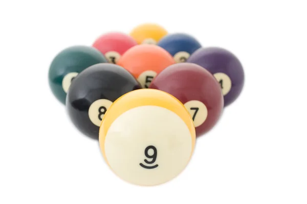 Nine billiard balls — Stock Photo, Image