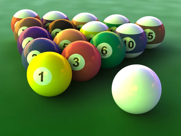 Billiard balls set — Stock Photo, Image