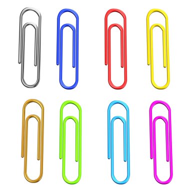 Colorful paper clips clipart