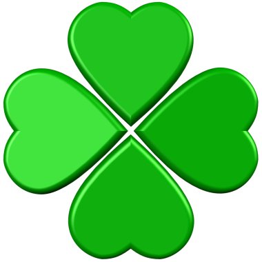 Green 4 leaves clover clipart