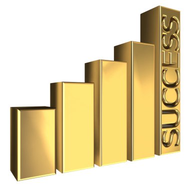 Golden 3d graph clipart