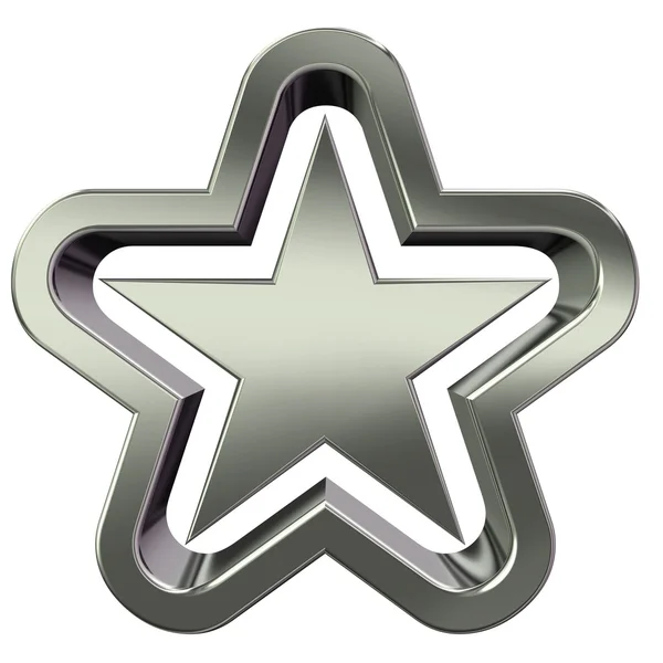 3D Срібна зірка — стокове фото