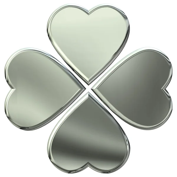 Metal 4 leaves clover — Stock Photo, Image