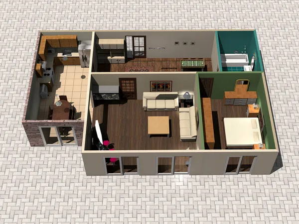 3D domu planu — Zdjęcie stockowe