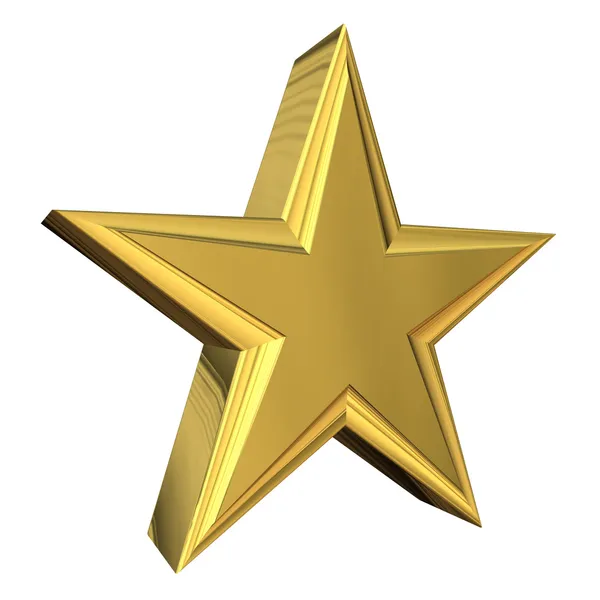 3D Zlatá hvězda — Stock fotografie