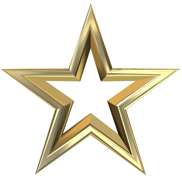 3D Zlatá hvězda — Stock fotografie