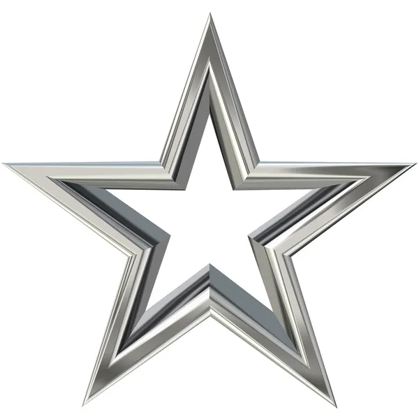 3d estrela de prata — Fotografia de Stock