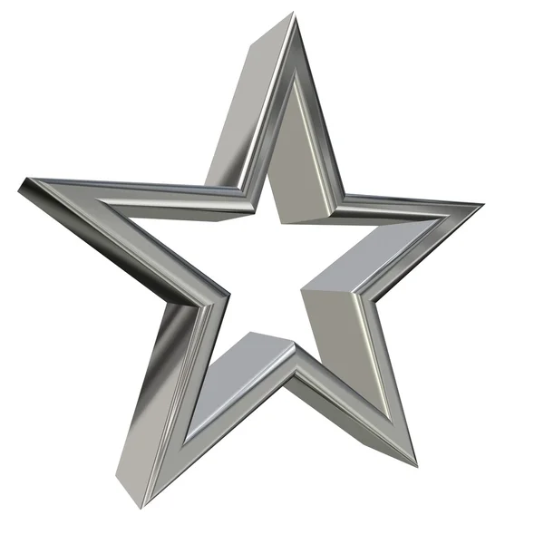 3D Stříbrná hvězda — Stock fotografie