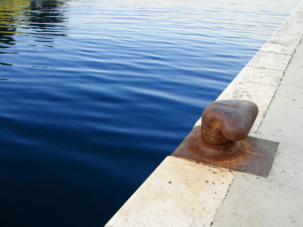 Bollard on dock — Stock Photo, Image