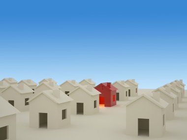 3D houses clipart