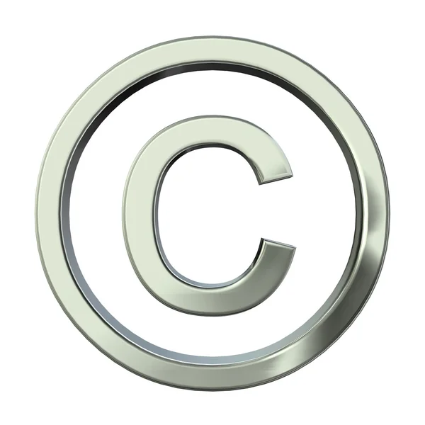 Srebrny 3d znak praw autorskich — Zdjęcie stockowe