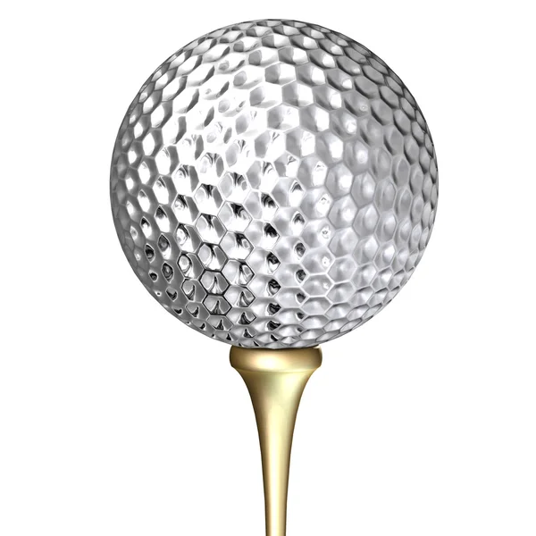 Kovové golfový míček — Stock fotografie