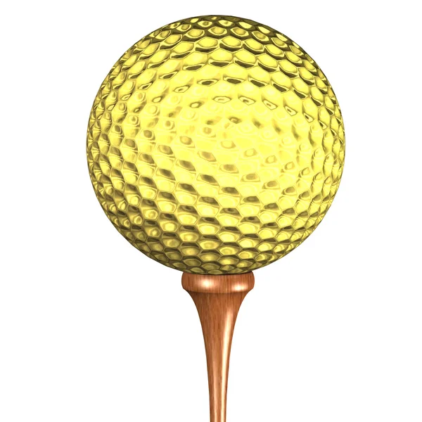 Palla da golf dorata — Foto Stock