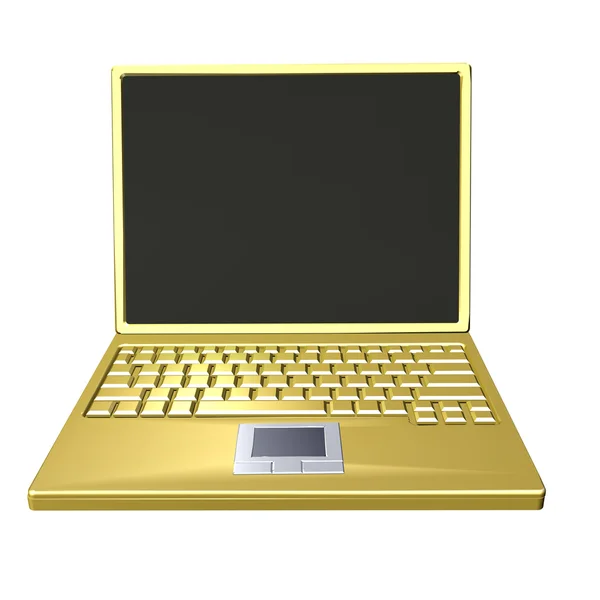 Złoty laptopa — Zdjęcie stockowe