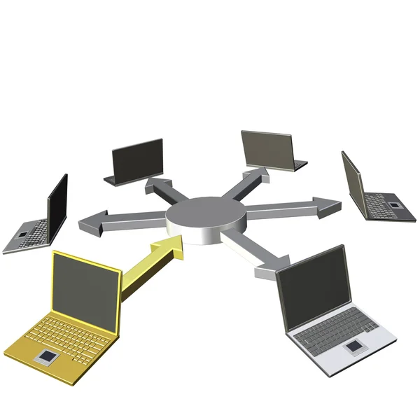 Laptop hálózati — Stock Fotó