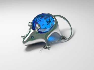 Jewelry decoration mouse with diamond clipart