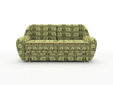 Sofa with dollars clipart