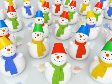 Renkli Noel snowmans