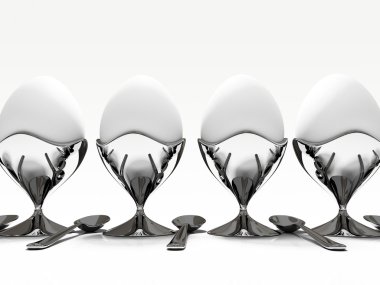 Egg on metallic stand clipart