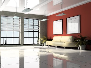 Ofis iç 3d rendering