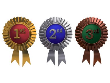 Set of gold, silver and bronze medals clipart