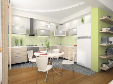 Interior of modern kitchen clipart