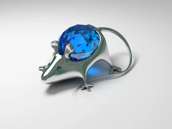 Mouse de decoração de jóias com diamante — Fotografia de Stock
