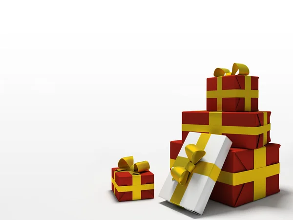 Colour gift boxes on white background — Stock Photo, Image