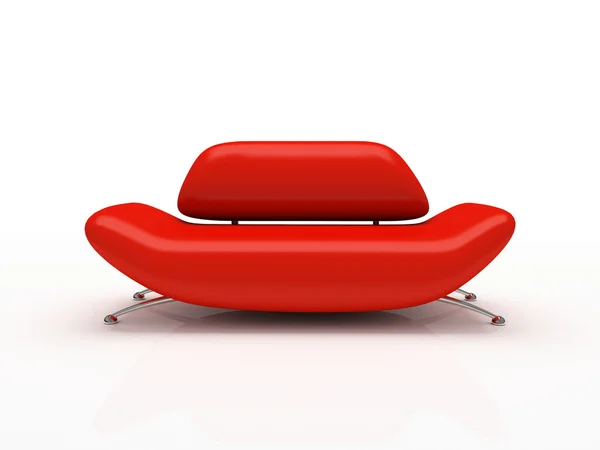白い背景に赤いソファ — ストック写真