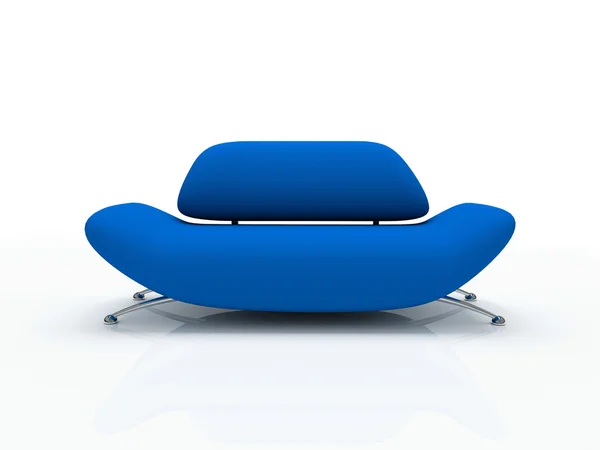 Niebieska kanapa na białym tle — Zdjęcie stockowe