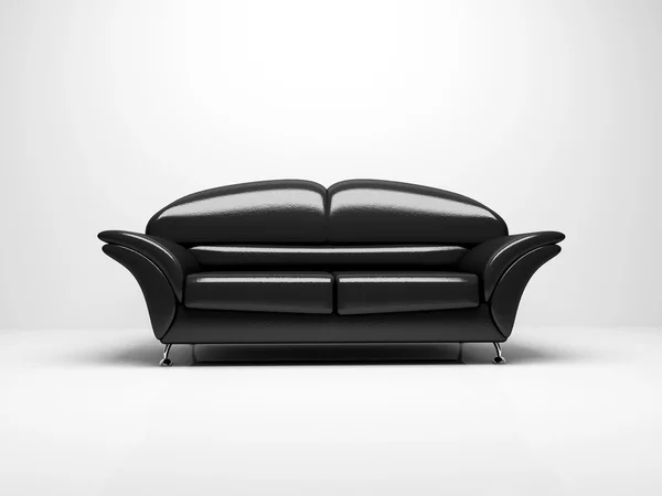 Черный диван на белом фоне — стоковое фото