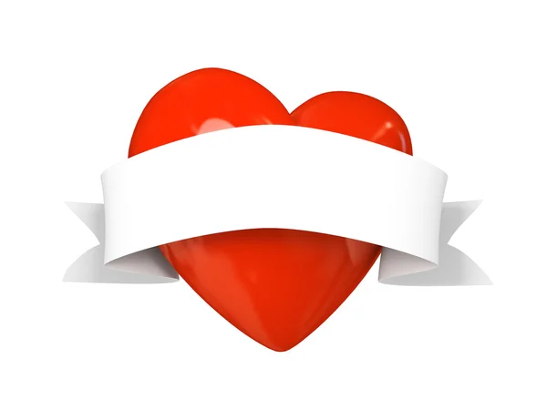 Valentine srdce s páskou — Stock fotografie