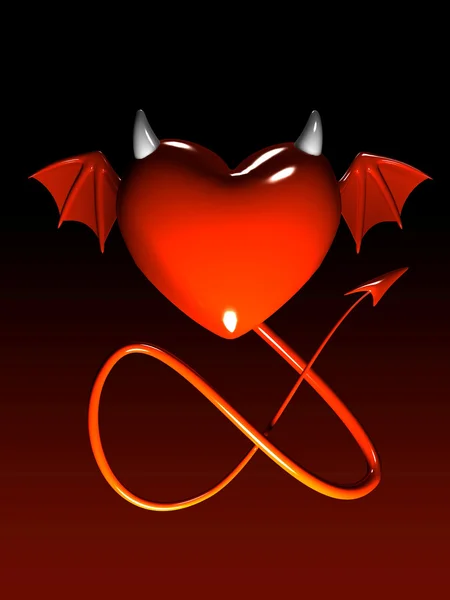 stock image Red heart-devil