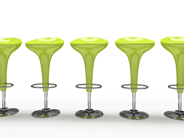 Stilvoller grüner Cafeteria-Stuhl — Stockfoto