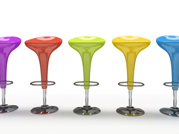 Stylové barevné jídelně židle — Stock fotografie